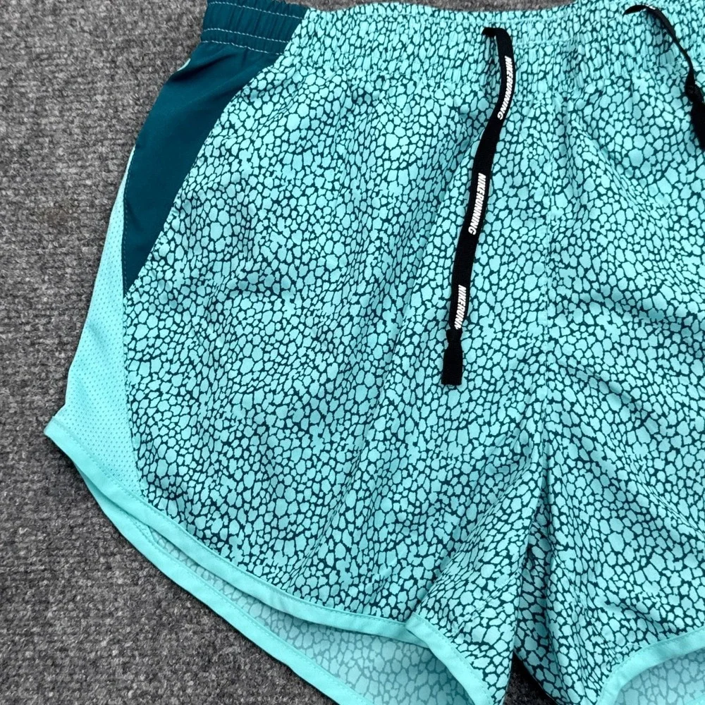 Nik Dri-Fit Running Shorts Womens Size‎ XS Light Blue Animal Print Loose Fit